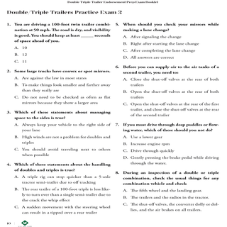 CDL PREP EXAM:DOUBLE TRIPLE TRAILER ENDORSEMENT