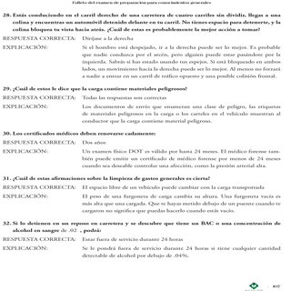 Examen de preparación para la CDL: Conocimientos Generales