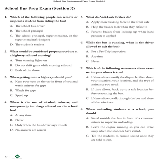 CDL PREP EXAM :SCHOOL BUS ENDORSEMENT