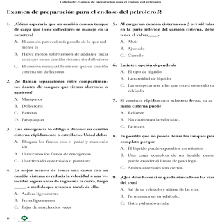 Examen de preparación para CDL: Aprobación de petrolero