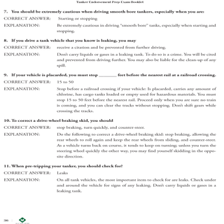 CDL PREP EXAM : TANKER ENDORSEMENT
