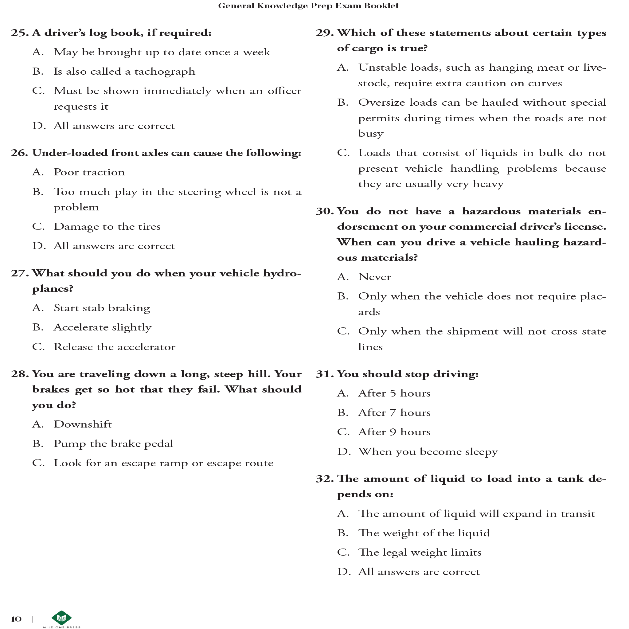EXAMEN DE PREPARACIÓN CDL: CONOCIMIENTOS GENERALES