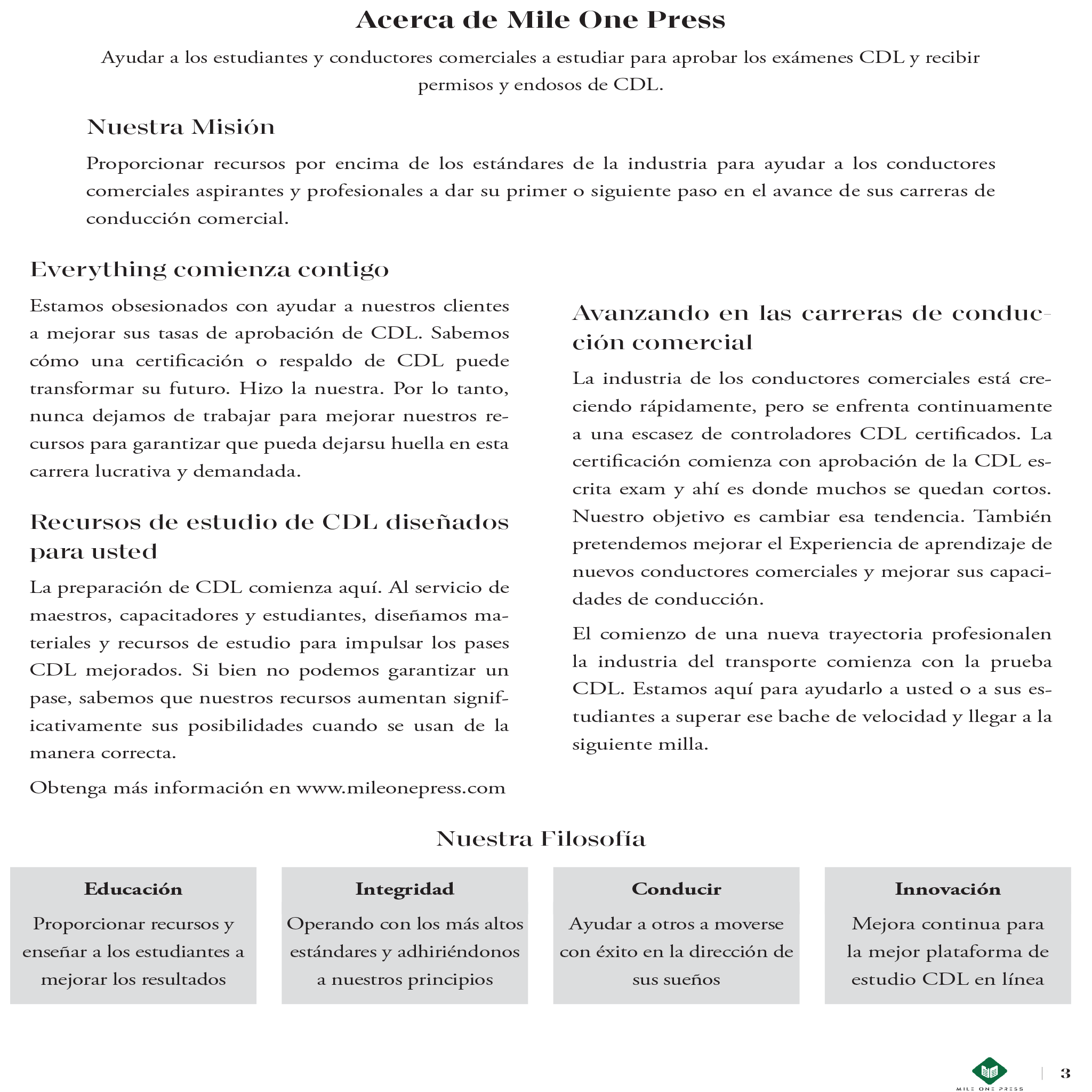 Examen de preparación para la CDL: Conocimientos Generales