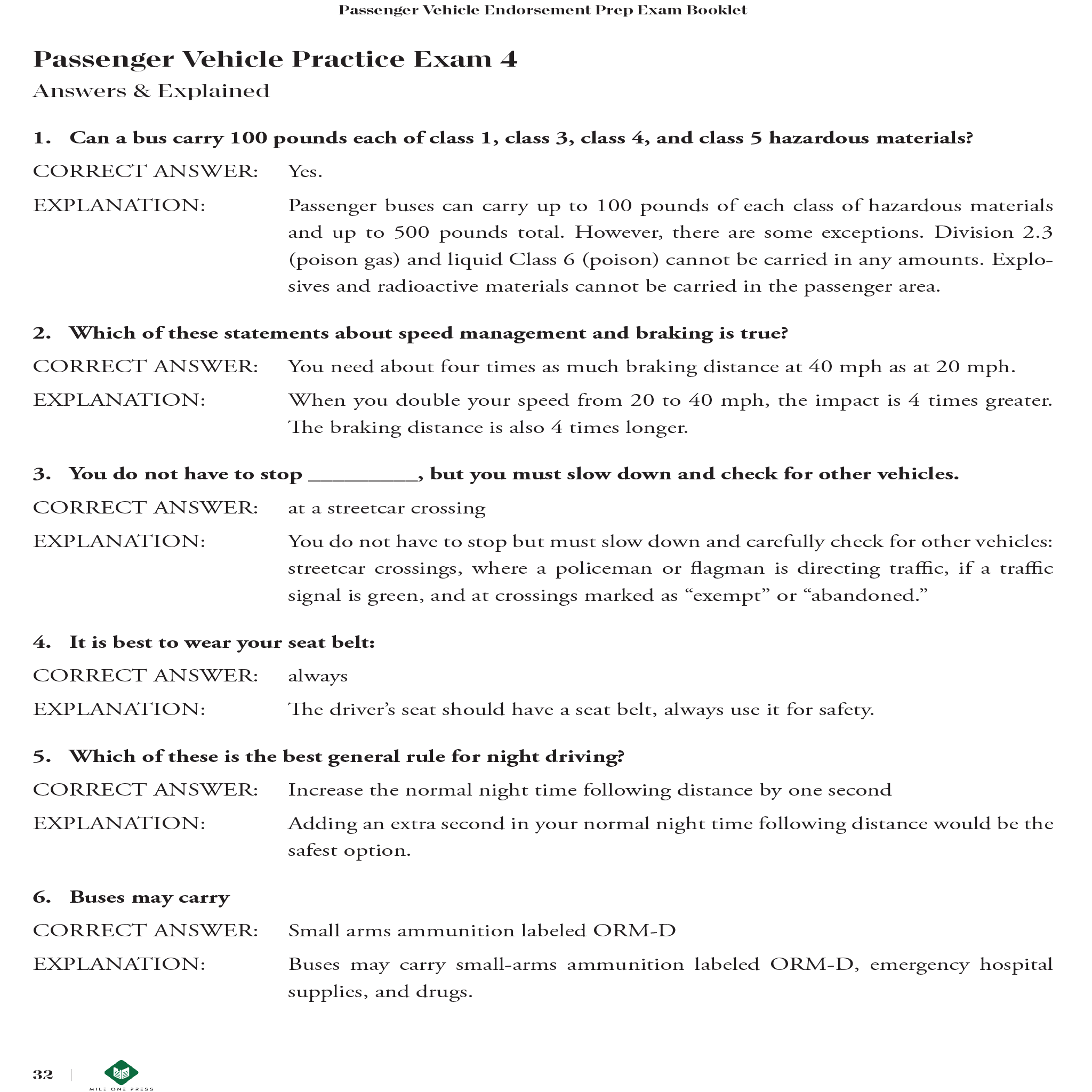 EXAMEN DE PREPARACIÓN DE CDL: APROBACIÓN DE PASAJERO